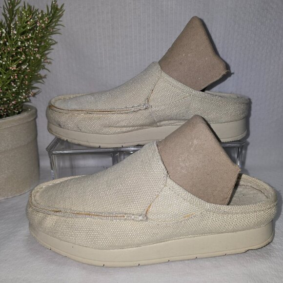 SPERRY SIZE 5.5 MOC-SIDER MULE CREAM HEMP CLOGS LOAFERS EUC - Picture 6 of 7
